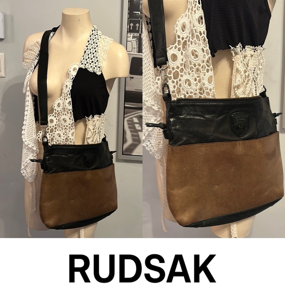 RUDSAK Black and Brown Crossbody Bag